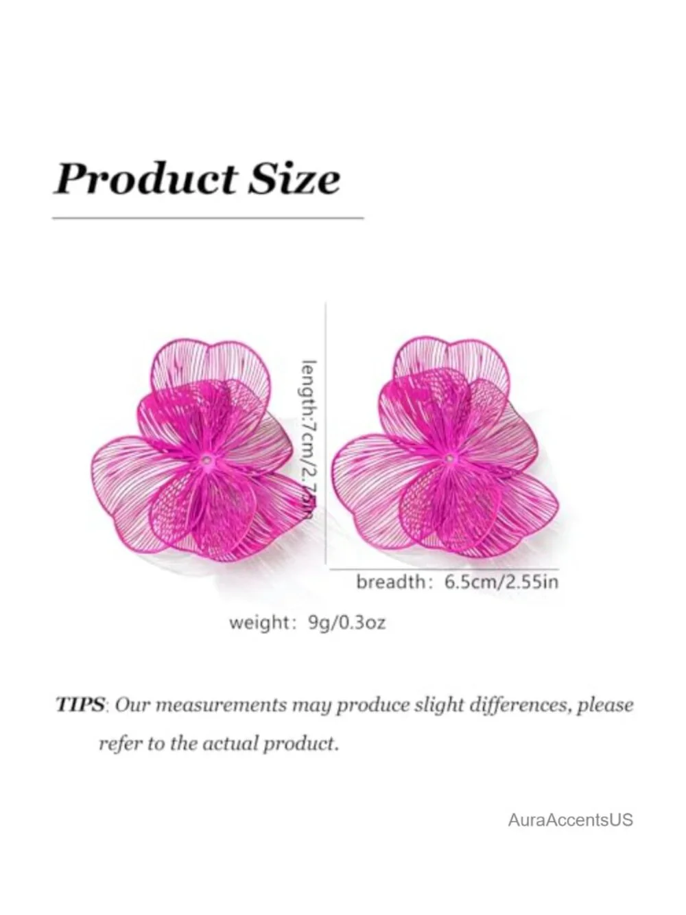Flower Dangle Earrings Women Trendy Floral Statement Hoop Drop Hypoallergenic